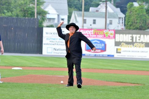 Lebanon Levi Throws First Pitch at Game